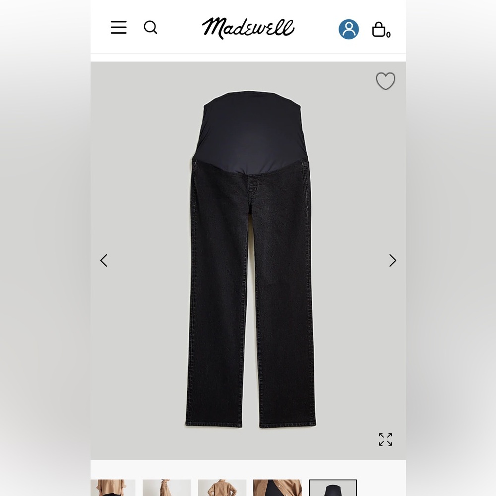 Madewell maternity over the belly 90s straight jean size 31
